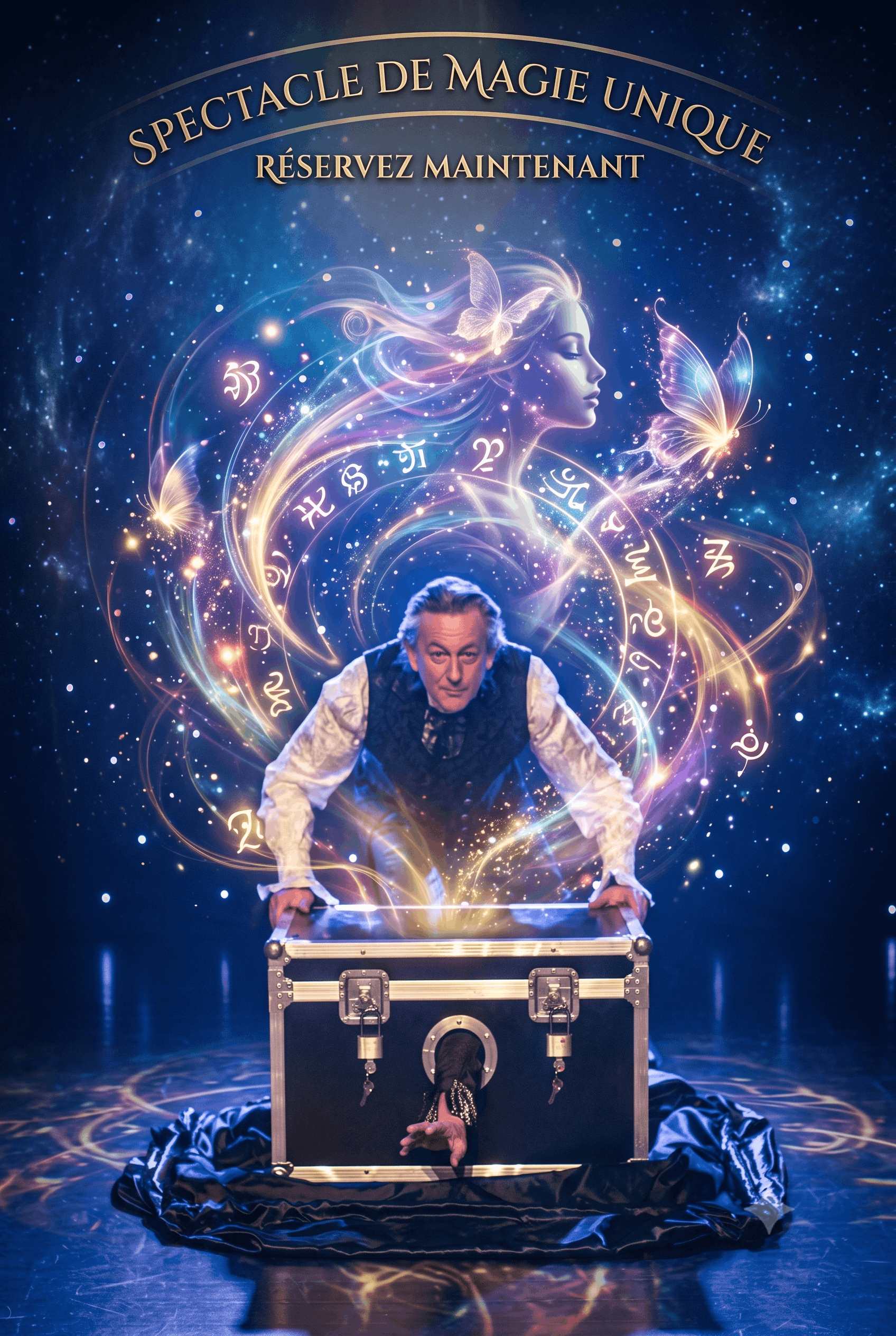 Alphonse Le César des Magiciens dans un spectacle de grandes illusions